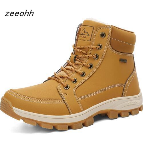 Winter plus velvet ankle boots high quality outdoor sneakers comfortable casual cotton footwear warm men shoes zapatillas hombre