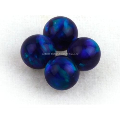 20pcs/Lot Free Shipping OP14 Blue Synthetic Round Ball Opal Beads Synthetic Fire Opal Stone Price