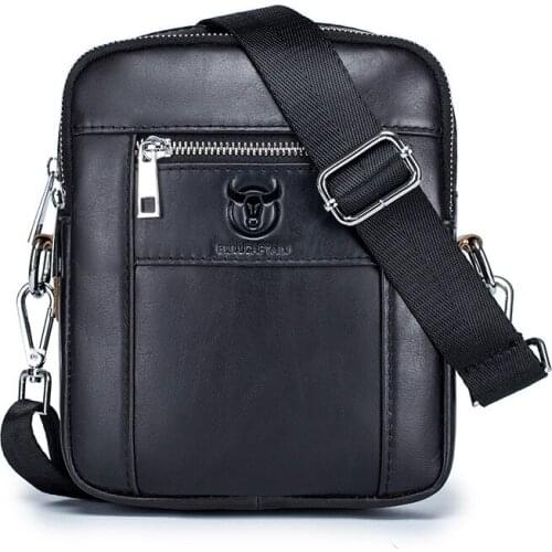 2021 Genuine Leather Mini Man Vertical Flap Bags Fashion Cowhide Shoulder Messenger Bag For Male Casual