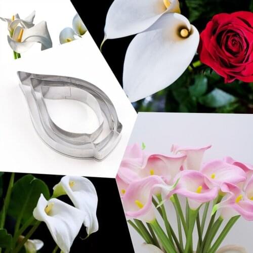 3Pcs New Stainless Stee Calla Lily Flower Cookie Cutter Mold DIY Fondant Sugarcraft Pastry Cake Decorating Cutting Baking Tools