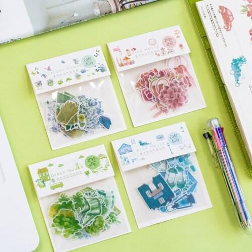 38pcs house and flowers in four season design sticker as Gift Tag birthday gift Decoration scrapbooking DIY Sticker