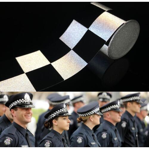 5cm width Small Square Silver Reflective Tape TC Fabric Sew on clothing