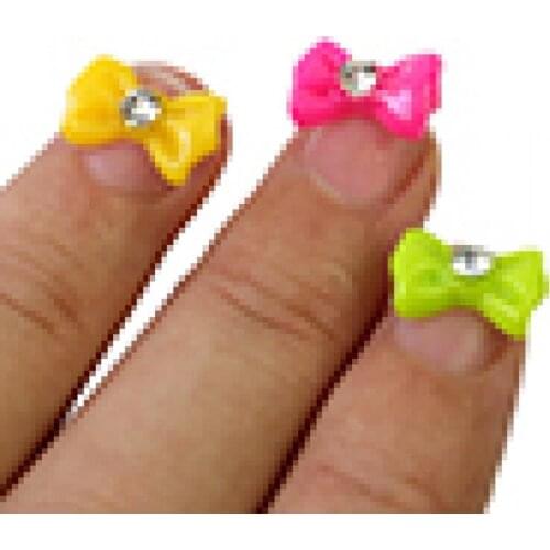 60 Pcs Trendy Glitters Rhinestone Bowknot Nail Art Tips Decorative DIY Sticker Manicure Tools