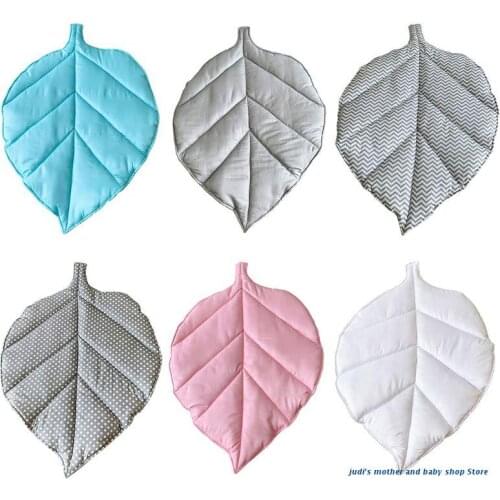 67JC Baby Kids Play Mat Leaf Shape Carpet Newborn Crawling Blanket Cotton Floor Rug Room Decor