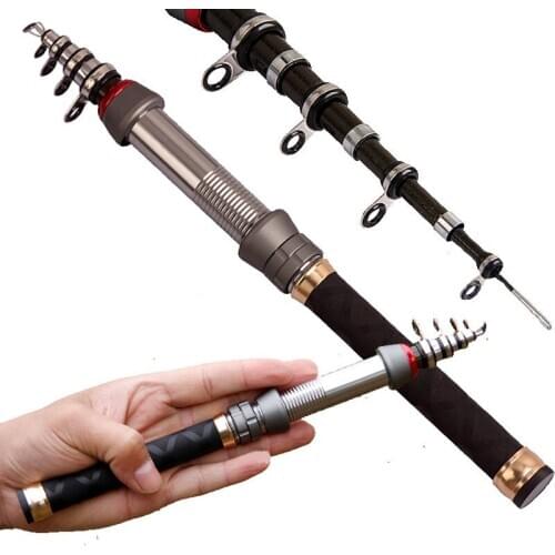 99% Carbon 1.3M 1.5M 1.8M 2.1M 2.4M Portable Telescopic Rock Sea Fishing Fish hand Spinning Rod Pole Coarse Carp Fishing Tackle
