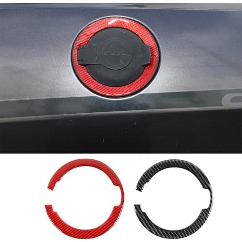 Soft Real Carbon Fiber Car Sticker for Dodge Challenger 2009+ Fuel Tank Gas Cap Door Cover Decoration Trim Exterior Accessories