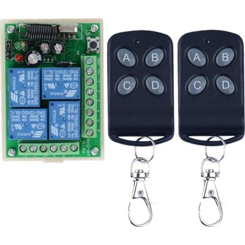 DC12V 10A 4 Channel RF Wireless Remote Control Relay Switch/Radio System Receiver&Transmitter 315Mhz/433Mhz