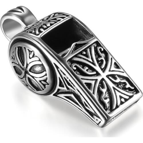 Boniskiss Hot Sale whistle Necklace for Men Women Trendy 316L Stainless Steel Pendant & Necklace