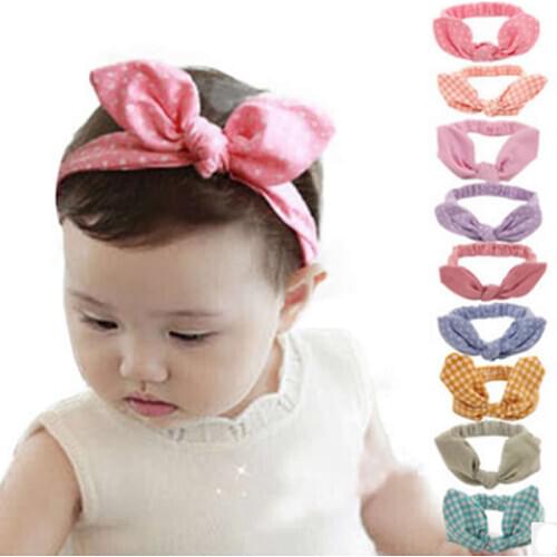 Baby Headdress Parenting Girl Cotton Elastic Hairband Stretch Turban Flower Rabbit Headband Headwear Baby Hair Band Accessories