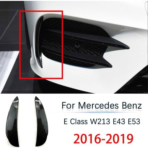 For Mercedes Benz E Class W213 2016-2019 E43 E53 AMG Car Exterior Body Side Front Bumper Lip Trim Cover Stickers Car Accessories