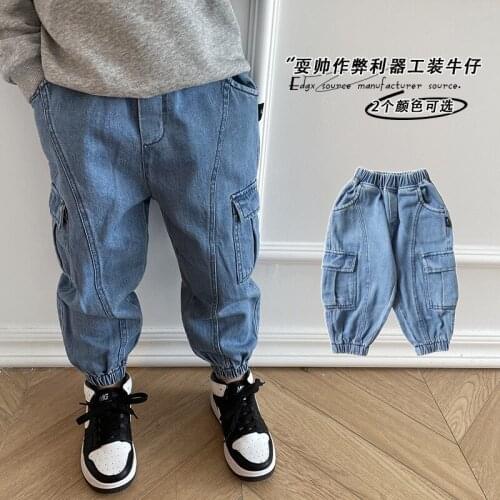 Lasted Baby Spring Autumn Jeans Pants For Boys Children Kids Trousers Clothing Teenagers Gift Home Outdoor High Quality