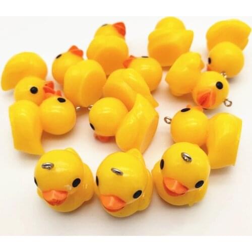 10pcs Cute Duck Resin Figurine Ornaments for Home Decoration Yellow Ducklings Charms for Miniature Garden Easter Decor Pendant