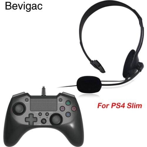 Bevigac Single-Ear Gaming Game Headset Headphone with Mic for Play Station 4 Playstation PS 4 PS4 Slim Controller