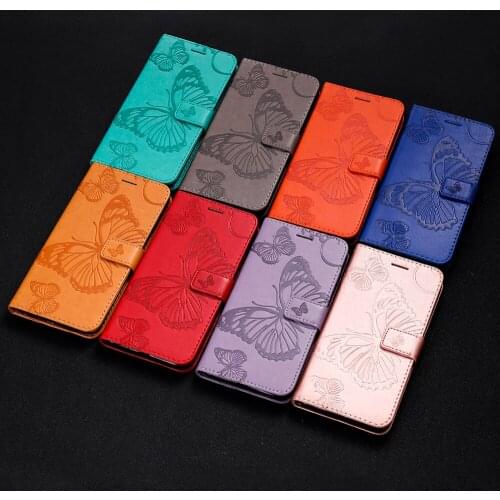 Leather Case on for Samsung Galaxy A6 2018 Case sFor Samsung Galaxy A6 plus 2018 3D Butterfly Magnetic Flip Wallet Phone Cases