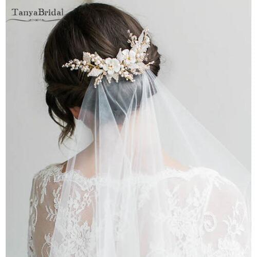 Beauty White Wedding Hairdresses Women Headband Fashion Bridal Accessories Instock Real Hairdresses DH004