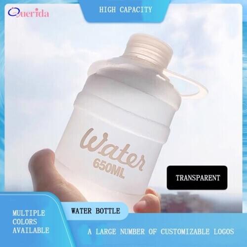 Creative Portable Plastic Water Bottle Transparent Leak-proof Drink Bottles Cute Frosted Protein Shaker Sports Student Gift Cup