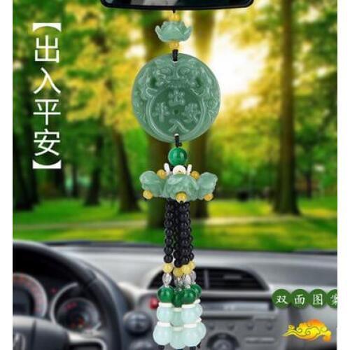 New car rear-view mirror sling pendant lotus car hangs mirror rear bless peace pet wedding dies Arts Crafts Home