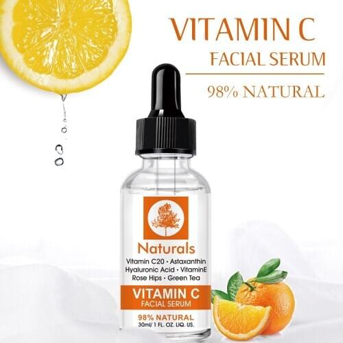 30ml Face Serum Vitamin C Whitening Hyaluronic Acid Natural Facial Repair Essence Moisturizing Essence Skin Care New ARRIVAL