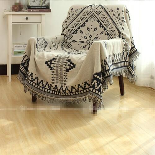 Free shipping cotton thread Europe style plaid плед throw single/double size black&white sofa leisure blanket bedspread одеяло