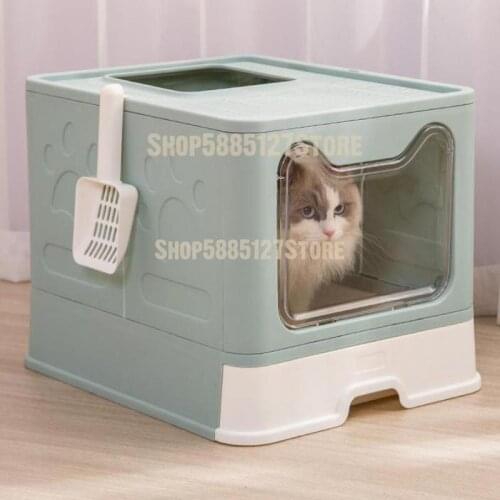 Fully Enclosed Cat Litter Basin Top In Cat Toilet Deodorization Drawer Cat Litter Basin Splash Proof Large Cat Excrement Basin