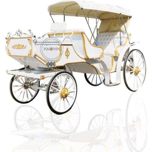 Luxury Horse Cart Four Wheels Sightseeing Electric Royal Horse Carriage For Sale Can Customized Color And Logo