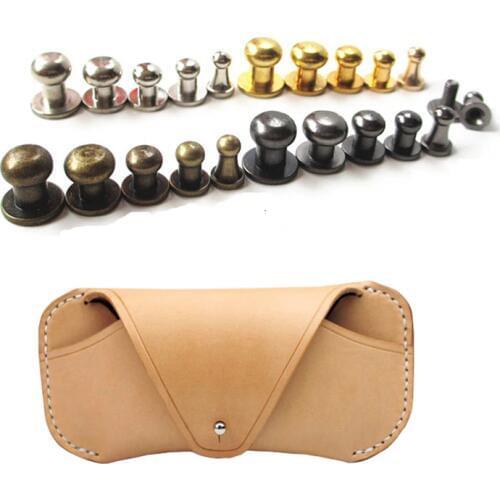 30Sets 4-12MM Metal Alloy Knob Screw Rivets Studs DIY Craft Leather Belt Bracelet Round Monk Head Studs Spikes Decor Nail Buckle