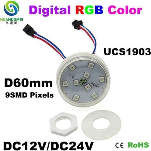Smd5050 rgb digital addressable UCS1903 60mm 9pcs 5050 SMD rgb led pixel module light bulb lamp led amusement ride park lights