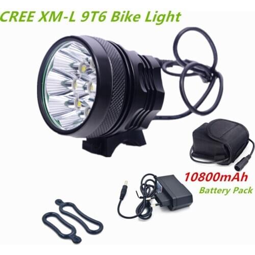 Bicycle lights bycicle light 9 LED 12000lm Rechargeable 18650 Battery cycling light bike led luces bicicletas bike lamp