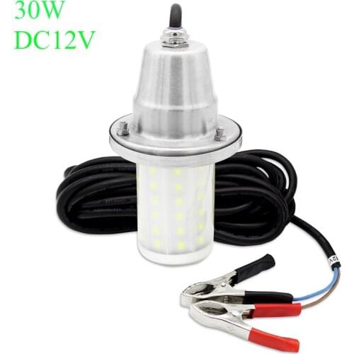 High Quality Fishing Light Underwater DC12V 30W IP68 waterproof Outdoor Raft Boat Sea Lake Night fishing Lure Attract Fake bait