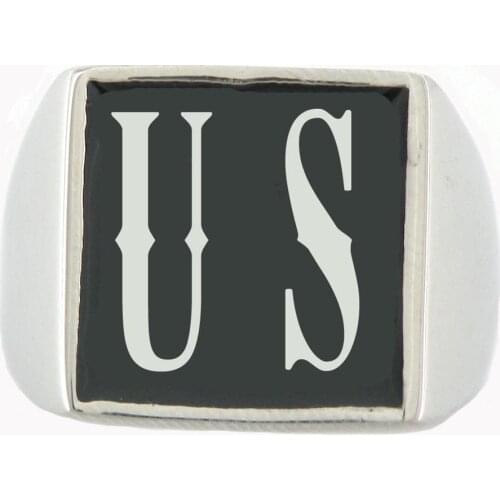 FANSSTEEL Stainless Steel Jewelry Custom Make 2 Letters Initials Alphabets Numbers Name Ring Personalized Customized gift