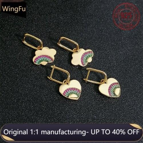 June new style 925 sterling silver rainbow cloud love pendant earrings luxury brand monaco jewelry women 2021 fashion trend