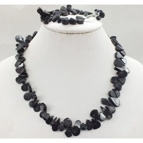 Womans necklace black coral necklace Bracelets 18"