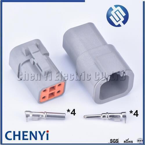 1 sets 4Pin DTP 2.5 series Gray Male Female Automotive connector DTP06-4S/DTP04-4P waterproof connector kit with pin 14AWG