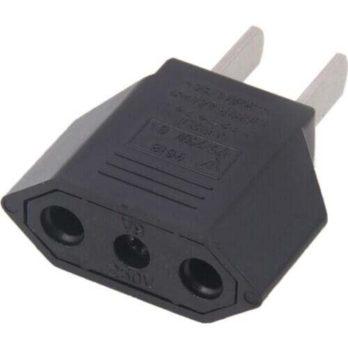 1PC New EU Euro Europe to US USA Power Jack Wall Plug Converter Travel Adapter US Wholesale