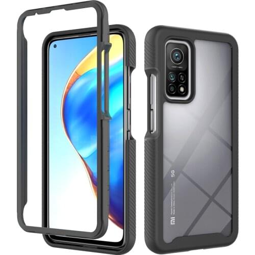 2 in 1 Full Body Rugged Protection Cover For Xiaomi 10T Pro Crystal Clear Phone Case Mi 10Tpro Transparent Back Cover Capa