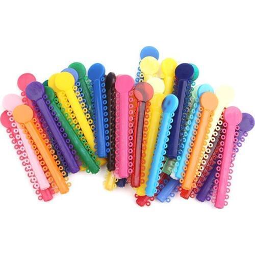 40 Sticks/lot Dental Ligature Ties with 26 holes Orthodontics Elastic Rubber Bands Multi Color Dental Material Dentist Tools