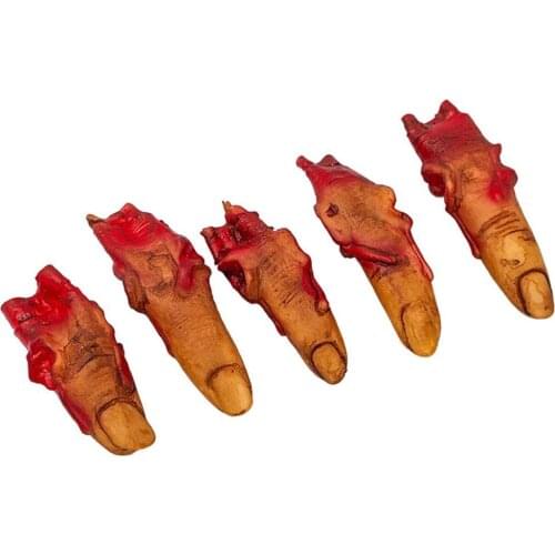 5Pcs Bloody Finger Props Toy Terrible Severed Fingers Halloween Prop Bloody Chop Body Parts Party Accessories