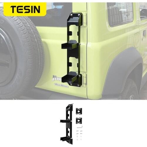 TESIN Car Foldable Rear Ladder Tailgate Pedal Step For Suzuki Jimny JB64 JB74 2019+ Rear Door Steel Climb Ladder Accessories