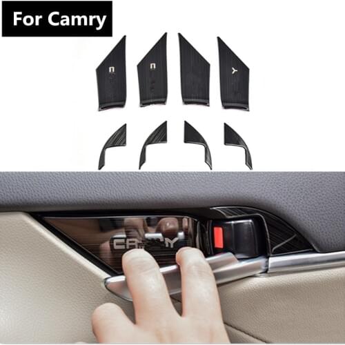 Car Stainless steel Interior Door Handle Bowl Decorative Cover Trim For Toyota Camry 70 XV70 2018 2019 2020 Interior Accessories