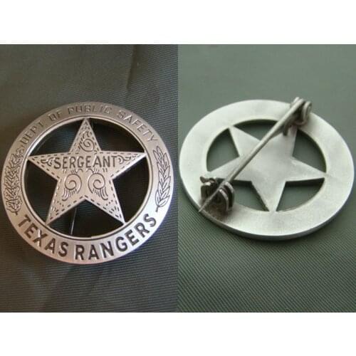 Classic TEXAS RANGERS SERGEANT Replica Movie Prop Pin Badge Cosplay Accessories Pin Brooch for Backpacks Halloween Gifts Boys