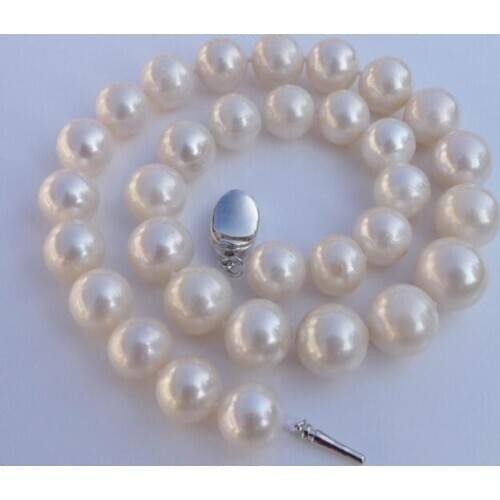 Jewelry Pearl Necklace Great light 12-14mm rare natural pearl Long Necklace genuine gift box Free Shipping