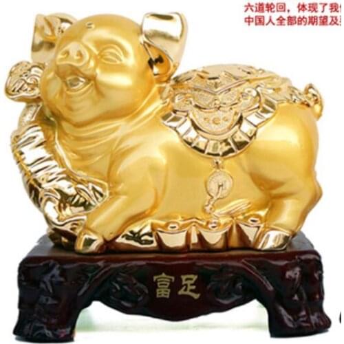 MOVE GOLDEN PIG INGOT GOLD PIG ARRANGEMENTS BRIGHT FORTUNE MAKING CRAFTS HOME DECORATION IMITATION COPPER RESIN ART CRAFT