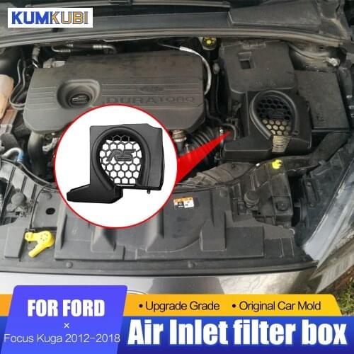 For Ford Focus RS Air Inlet Filter Box 2012-2018 Kuga Inlet Protection Cover Black Red Blue Color High Flow Intake Hood Car Part