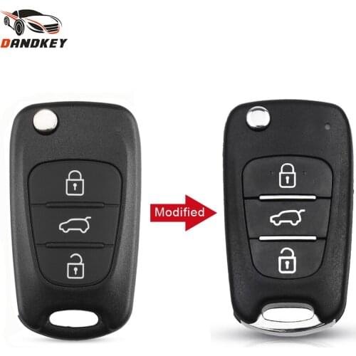 Dandkey Modified 3 Button Flip Car Remota Key Case Shell For Hyundai I30 IX35 KIA Rio K2 K3 K5 Ceed Cerato Sportage Key Cover