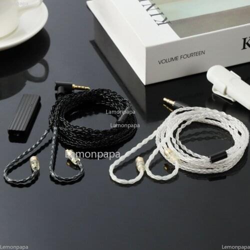 HiFi Earphone Cable 8 Core Silver Plated Copper MIC Cable 3.5MM To MMCX 0.78MM 2PIN Audio Cable for QDC KZ TRN SHURE Headphone