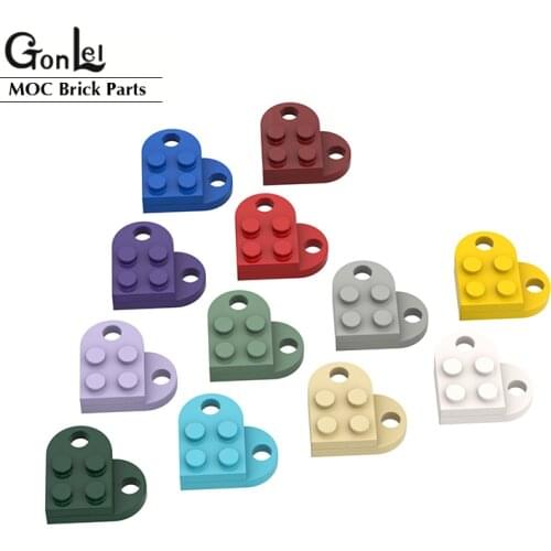 20Pcs Brick Heart Ornament DIY Assembles 3176 Modified 2 x 2 Building Blocks Parts Educational Tech Parts Women Men Girl Boys