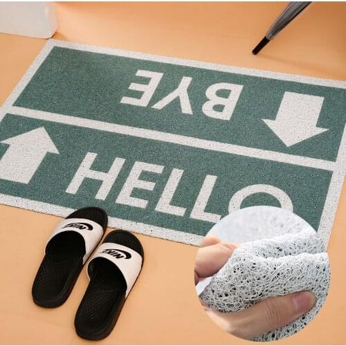 Home Entrance Door Mat Carpet Dust Removal Anti-slip Floor Mats Carpet Kitchen Mat Bath Mat Creative Hello Bye Custom Door Mats