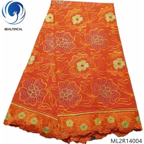 BEAUTIFICAL high quality african voile lace cotton lace dress material free shipping swiss voile lace for men and women ML2R140