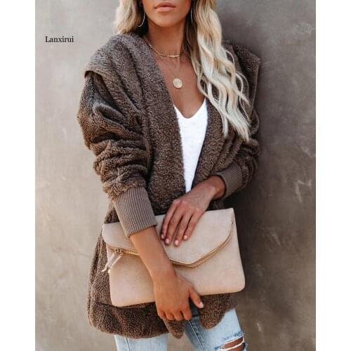 Faux Fur Jackets Women Coats Long Sleeve Warm Leopard Hooded Coats Short Outerwear Female Autumn Winter Overcoat Plus Size