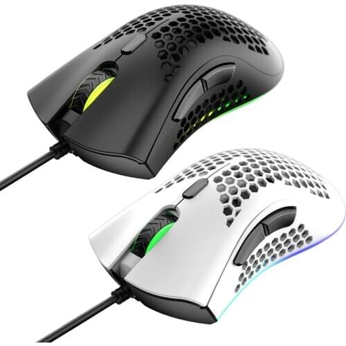 Lightweight M7 Gaming Mouse Honeycomb Shell Ergonomic Mice with Soft Rope Cable for Computer Gamer Computer Peripheral
